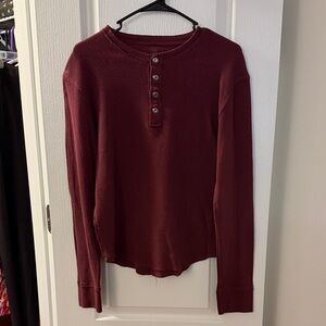 Vintage Epic Threads Men's Long Sleeve Henley - Burgundy